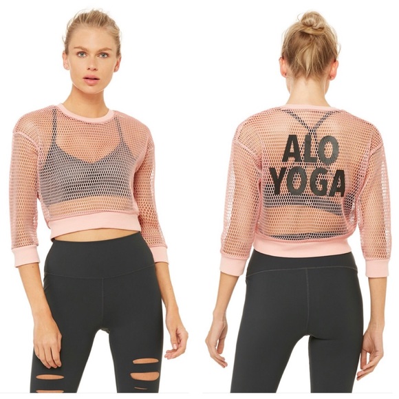 ALO Yoga Tops - Alo Yoga Structured Graphic Mesh Pullover